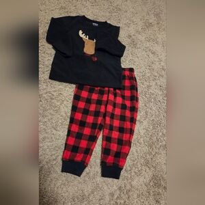 Carters Black and Red Plaid Pajama Set